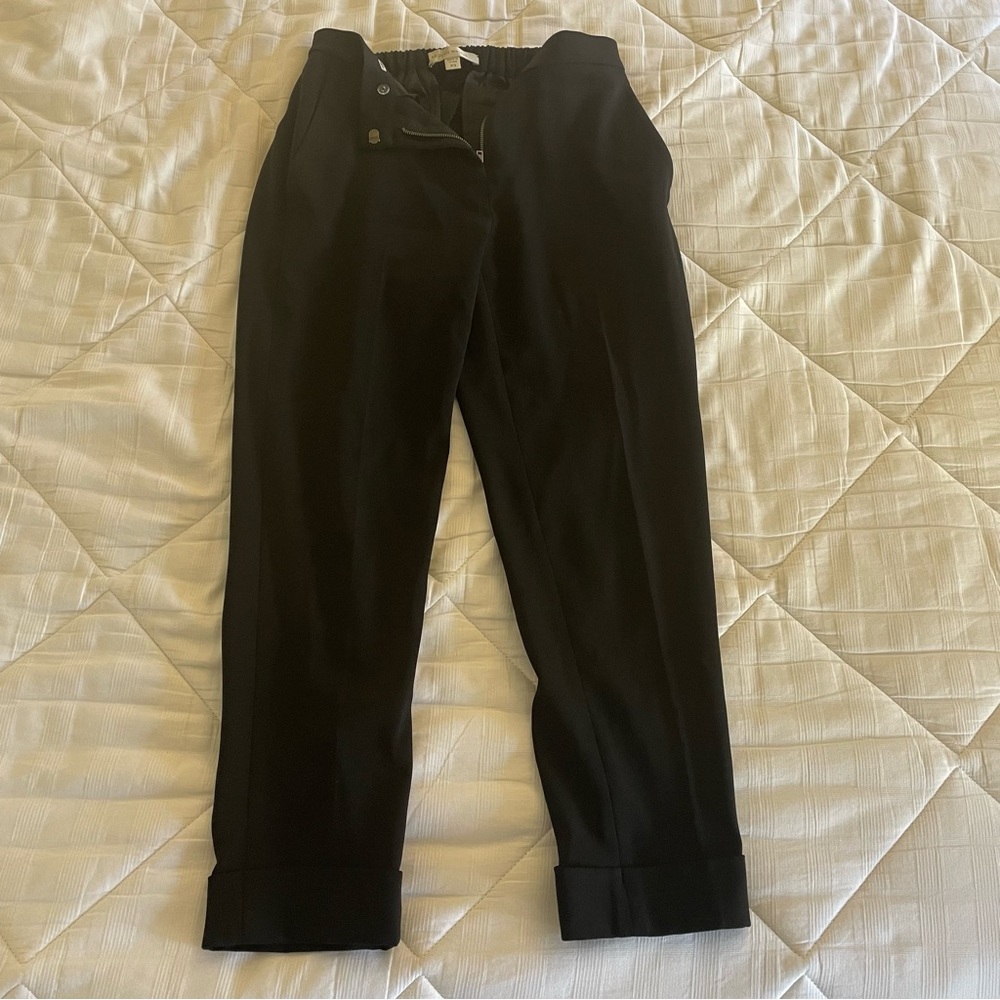 Brochu Walker women's high rise pleated front pull on pants black elastic waist